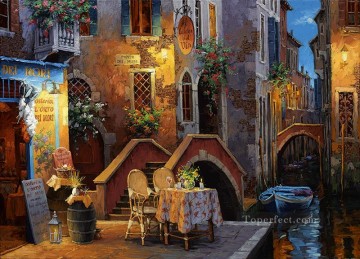 Venecia moderna Painting - Crepúsculo en el canal